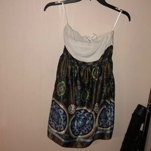 Dress with brown floral print